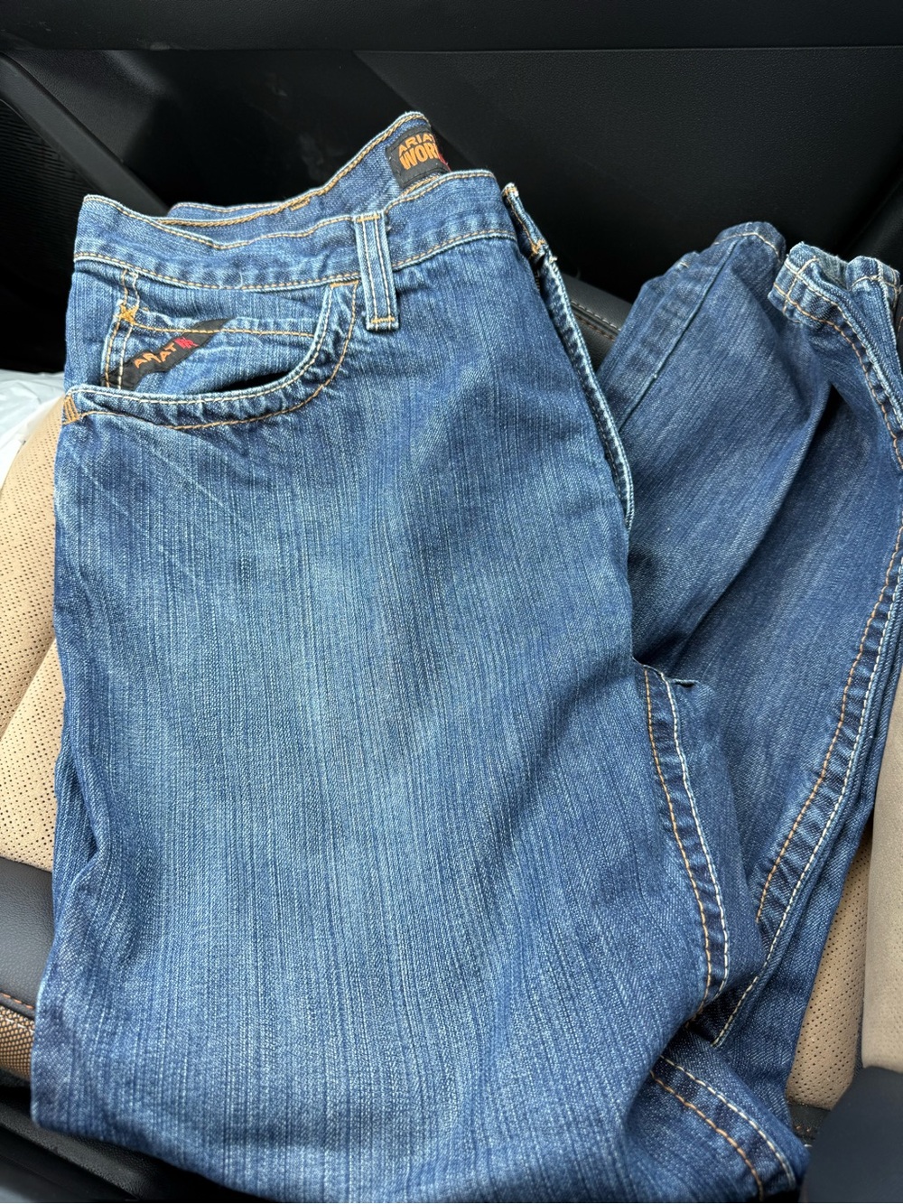 Ariat Blue Low Rise Bootcut Work Jeans
